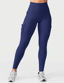 YEOREO Leggings With Pockets For Women Scrunch Workout Leggings Tummy Control Butt Lifting Gym Yoga Leggings Yoga Pants For Women Black Pants Winter Leggings - 藏蓝色 - 查看 5