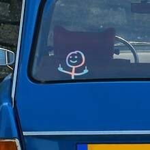 Funny  Stick Figure Car Decal, Humorous Reflective Sticker - Multicolor - View 9