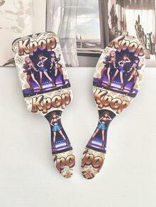 BEATURE The Stage Of The Golden K-Pop Girl Group Pattern Air Cushion Comb, Scalp Massage Comb, Anti-Static, Durable ABS Handle, Suitable For All Hair Types, High-Quality Air Cushion Comb. - Air Cushion Comb - View 1