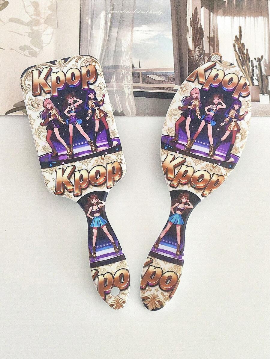 BEATURE The Stage Of The Golden K-Pop Girl Group Pattern Air Cushion Comb, Scalp Massage Comb, Anti-Static, Durable ABS Handle, Suitable For All Hair Types, High-Quality Air Cushion Comb. - Air Cushion Comb - View 1
