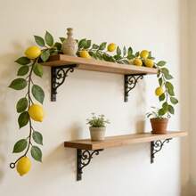 1pc 170cm Artificial Lemon Vine Garland With Fresh Green Leaves And Artificial Yellow Lemons, Hanging Faux Plant Decor For Indoor/Outdoor Spring/Summer Kitchen Wall Entryway Wedding Party Valentine's Day Mother's Day Decoration - Multicolor - View 1
