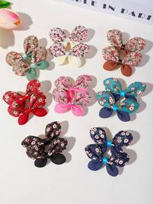 10pcs Girls Polka Dot Plaid Print Fabric Bow Hair Clips Cute Princess Hair Clips Bangs & Loose Hair Clips Hair Accessories For Daily Use - 彩色 - 查看 6