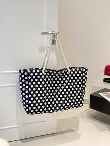 Women's Beach Bag, Large Waterproof Beach Tote, Zipper Closure, Waterproof Sand-Proof Pool Bag, Large Tote Bag (Random Pattern) - Black - View 3