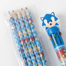 Cerdá Sonic 索尼克主題男女童文具套裝，官方授權 - 透明拉鍊鉛筆盒、6支彩色鉛筆、彩色筆、橡皮、卷筆刀和尺子，開學必備 - 選項5 - 查看 7