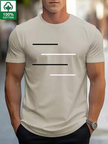 TM62Men's Cotton100%Cotton Line-Printed Short-Sleeve Top T ...,Comfortable And Breathable For Rest,High-Quality, Heavy-Duty Three-Needle Construction - Black - View 6