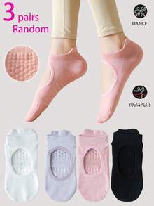 2/4 Pairs Women's Comfortable Pilates Yoga Socks, Sports Socks, Ballet Socks, Multi-Color Options, Suitable For All Seasons - Multicolor - View 17
