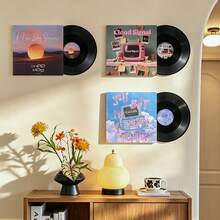2D Flat Record Decoration Painting Hanging, 12 Inches, Retro Album Cover Theme Decoration Hanging, Bedroom, Study, Bar Wall Decoration, Photography Props - Multicolor - View 3