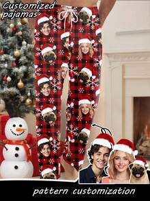 Customized Men's Sleepwear, Customizable With Any Unique Pattern As A Holiday Gift, Suitable For Couples, Friends, Holiday Parties, Christmas - Multicolor - View 1