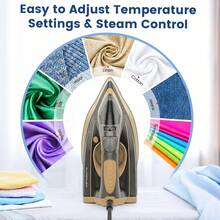 SUPERLEX 8-In-1LED Screen Steam Iron, Ceramic Soleplate Iron, 3200W Fast Heating Steam Engine, Anti-Scale/Anti-Drip Function, With 4 Functions (Dry Ironing, Spray, Steam, Air Ironing), Visual Range Up To 2.1 Meters, Suitable For Home And Travel Use. - UK Plug(220-240V) - View 4