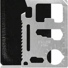1pc/2pcs Multi-Function Outdoor Tool Card, Portable Survival Pocket Card, Bottle Opener Survival Card; Multi-Function Tool Suitable For Camping And Hiking - Silver - View 4