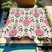 1 pieza Vela de sombra solar cuadrada con estampado geométrico de girasol fresco, adecuada para patio pequeño, piscina, área de ocio al aire libre de villa. Sombrilla de playa, tela de sombra solar para exteriores, toldo de playa, tienda de playa, sombra solar para patio, cenador al aire libre, cenador - Bohemia C - Ver 33