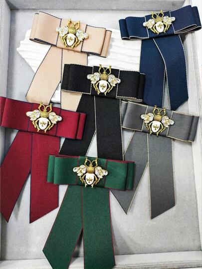1 pieza Corbata de lazo de insecto de unicolor hecha a mano, exquisita, unisex, estilo campus, regalo, esencial para fiesta, reunión, baile