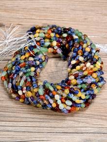 Yumfeel 6*8mm Natural Multi-Coloured Gemstones Asymmetric Polished Beads For Jewelry Making Handcrafted Necklaces, Bracelets Length 40cm About 48-52pcs - Multi-colored Gemstones - View 8