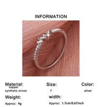 1pc Fashion Women's Ring With Synthetic Zirconia, Perfect Christmas Holiday Gift - Silver - View 6