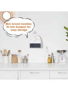 Small Broom And Dustpan Set, 1pc Dustpan And Brush Set, Cute Little Yellow Duck Mini Broom And Dustpan Set, Small Dustpan Mini Suitable For Desktop Debris, Keyboard And Pet Cage Cleaning - A - View 7
