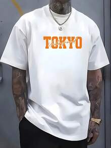 Men's Short Sleeve T Shirt,Printed With Heat-Transfer Racing Car Patterns And English Graphics,Fashionable Casual Round-Neck Top,Spring And Summer Out - 黑色 - 查看 11