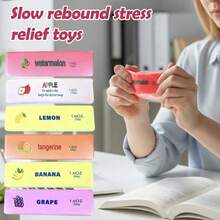 Mini Butter Stick PU Squishy Toy, New Fruit Series, Fluffy Elastic Slow Rebound Squeeze Toy, Portable Hand Squeeze Stress Relief Toy, Cute Pocket Size, Suitable For Teenagers And Adults Daily Leisure Entertainment Accessory - Multicolor - View 5