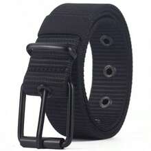 1pc Unisex Multi-Function Nylon Belt - Breathable Canvas Design, Quick Release Buckle, Comfortable & Durable, Suitable For Outdoor Sports And Training, Black, Sports Belt | Adjustable Belt | Durable Belt, Multi-Function Outdoor Belt - 黑色 - 查看 7