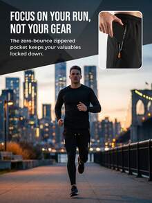Men's 2-In-1 Spring/Autumn Football & Basketball Training Pants, Unique Print, Outdoor Running & Fitness, Drawstring Waist Sports Black - Black - View 9