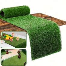 1pc Artificial Grass Table Runner, Durable And Easy To Clean, Rectangular Tabletop Decor, Suitable For Christmas, Wedding, Outdoor Golf And Football Party - Multicolor - View 1