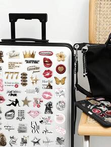 100pcs Silver & Gold Lucky Girl Stickers Set, Holiday Gift, Party & Home Decor, Classroom Reward, Birthday Gift Decoration, Scrapbook, Laptop, Luggage, Guitar, Phone DIY Decals - Lucky Girl Collection - View 3