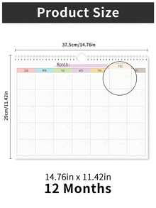 1pc Large Monthly Wall Calendar Planner, Undated Hanging Schedule Board, Suitable For Home Chores, Work Planning, Study Tasks And Daily Reminders, Back To School Office Desk Accessory - Single Piece - View 5
