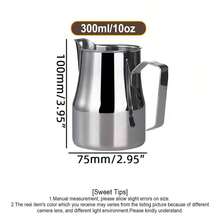 Milk Frothing Pitcher, 10oz/300ml Stainless Steel Coffee Frothing Pitcher With Handle, Milk Steaming Pitcher Latte Art Cup, Coffee Espresso Accessories For Home Cafe Bar Restaurant Hotel - Multicolor - View 3