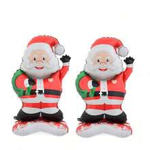 1/2pcs Christmas Standing Santa Claus Foil Balloon Indoor Holiday Scene Decoration Balloon - Multicolor - View 6