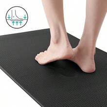 Juego de 2 alfombras de cocina con acolchado anti-fatiga, impermeables de espuma de memoria, tipo pasillo antideslizante para uso frente al fregadero, lavandería, escritorio de pie - Negro - Ver 8
