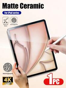 Yezodawee 1pc High Definition Ceramic Screen Protector, Compatible With 11/10/9/8/7/6/5 Generation, 10.9"/10.2"/9.7", Air7/Air6/Air5/Air4/Air3/Air2/Air1/Pro 9.7/Pro 10.5", PET Material Screen Protector, Essential For Tablet Screen Protection, Suitable For Daily, Office, Home And Other Scenarios, Waterproof, Shockproof, Anti-Fall, Anti-Scratch. - Clear - View 1