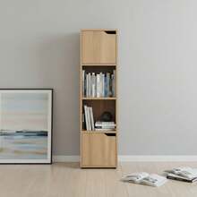KIWI MOBLEKIT | Modular Wooden Shelves With Different Compartments And Door Options, Bookcases And Storage Furniture For Bedroom, Kitchen Or Entryway - 橡木 - 4 個隔間 + 2 個門 | 30x29x120 厘米 - 查看 7