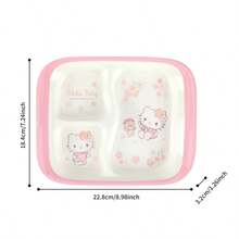 Mesuca Hello Kitty Tableware Set, Bowl, Divided Plate, Cup And Kitty Spoon, Reusable Tableware Set, Suitable For Home, Office, School, Picnic And Travel - Pink - View 17