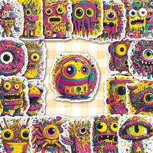 50 Stickers Of Grotesque Little Monsters' Graffiti - Waterproof Vinyl, Suitable For Laptops, Water Bottles, Notebooks, Suitcases, Etc. - Cute Cartoon DIY Scrapbook Gift - Alien - View 9