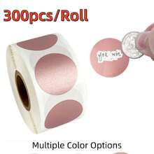 300 piezas/rollo Pegatinas raspables de 1 pulgada - Pegatinas de etiquetas raspables DIY, adecuadas para eventos de fiesta, regalos, pegatinas de papelería, códigos promocionales, juegos de boda, recuerdos de fiesta, premios y recompensas, redondas (Plata/Oro/Oro Rosa) 300 piezas/30 piezas - Multicolor - Ver 9