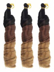 3pcs/Pack 24 Inch Pre-Stretched French Curl Crochet Braids, Loose Wave Synthetic Curly Hair, Suitable For Women - Multicolor - View 19