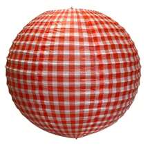 Red Plaid Paper Lantern Round Hanging Decor For Picnic Party, Summer BBQ, Birthday, Holiday Party, Mall Decoration, Wedding - Paper Lanterns - View 9