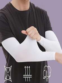 3 Pairs Breathable Stretchy Arm Sleeves, Outdoor Sun Protection Sleeves, Suitable For Summer Sports, Cycling, Daily Wear,Men Gifts,Camping - A - View 2