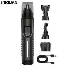 Miguan 4合1多功能電動刮鬍刀套裝:USB充電式鼻毛修剪器、鬍鬚修剪器、眉毛修剪器與鬢角修剪器,男士美容用,電池容量 500mAh - A - 查看 12