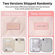 DANYCASE Funda Protectora para Tablet de 11 Pulgadas Acolchada Suave Bolsa Portátil para Tablet Compatible con iPad - Patrón acolchado rosa claro - Ver 2