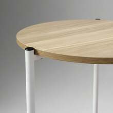 KIWI MOBLEKIT | Wooden And Metal Side Tables For Living Room Or Bedroom, Modern Functional Tables With Different Shapes And Heights, Fixed Or Folding Options For Home - 白色 40x42 – 雙倍高度 - 查看 5