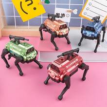 Wind-Up Mechanical Four-Legged Robot Dog Stress Relief Ornament, Realistic Mecha Desktop Toy Model, Creative Stress Relief Decorative Gadget, Office Desk Stress Relief Toy Ornament - Multicolor - View 3