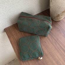 Embroidered Fabric Coin Purse, Vintage Tambourine Style, Forest Theme Student Makeup Bag - Makeup Bag - View 10