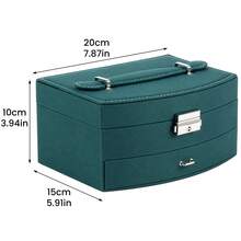 Jewellery Box 2-Layer Jewellery Storage Travel Jewellery Box Portable Jewellery Case Small  Spacious Or Larger Accessories Gift Idea - Green - View 7