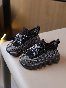 Kinder Mode Lässig Sport Slip-On Schuhe mit rutschfester Sohle - Schwarz - Übersicht 3