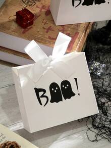 Halloween Gift Box, Cute Ghost Gift Box, Small Candy Gift Box, Ghost Pattern, 11.5*10*4.5cm, Halloween Decoration, Halloween Party Decoration, Halloween "Trick Or Treat" Decoration, Happy Halloween Decoration - View 6