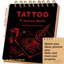 Tattoo Practice Skin Book A5 10 Sheets 1mm Thick Double-Sided Blank Silicone Simulation Skin, Professional Tattoo Training Skin, Suitable For Tattoo Machine Practice, Beginner Tattoo Supplies - Multicolor - View 8