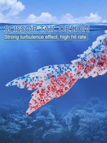 GOTURE 7pcs Double Color Multi Section Fish Bone Fish, 3D Fisheye Design, Multi Section Bait Body, Bite Resistant, Scissor Tail Fish Lure Soft Bait, Sea Fishing Boat Fishing Bait - Multicolor - View 2