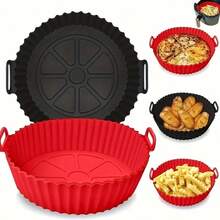 Air Fryer Silicone Pot, Air Fryer Silicone Basket Bowl, Silicone Baking Pan Pot, Suitable For 3 To 5 Quart Air Fryers, Reusable Baking Pan Oven Accessories. (1pc) - Multicolor - View 7