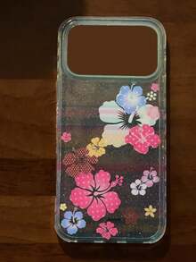 奢華木槿花花卉彩色條紋閃亮半透明手機殼，適用於 iPhone 18 Pro Max 18 Pro 17 Pro Max 17 Pro 16 Pro Max 15 13 Pro Max 14 Plus 17 Air 12 Pro 11，軟質小清新超薄亮片保護殼 - 條紋花朵 - 查看 6