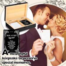 57 Pack Wedding Guest Book Playing Cards Set With Wooden Box Wedding Signing Guestbook Alternative Personalized Blank Deck Of Cards For Guest Reception Modern Vegas Bridal Shower Games - Black - View 5